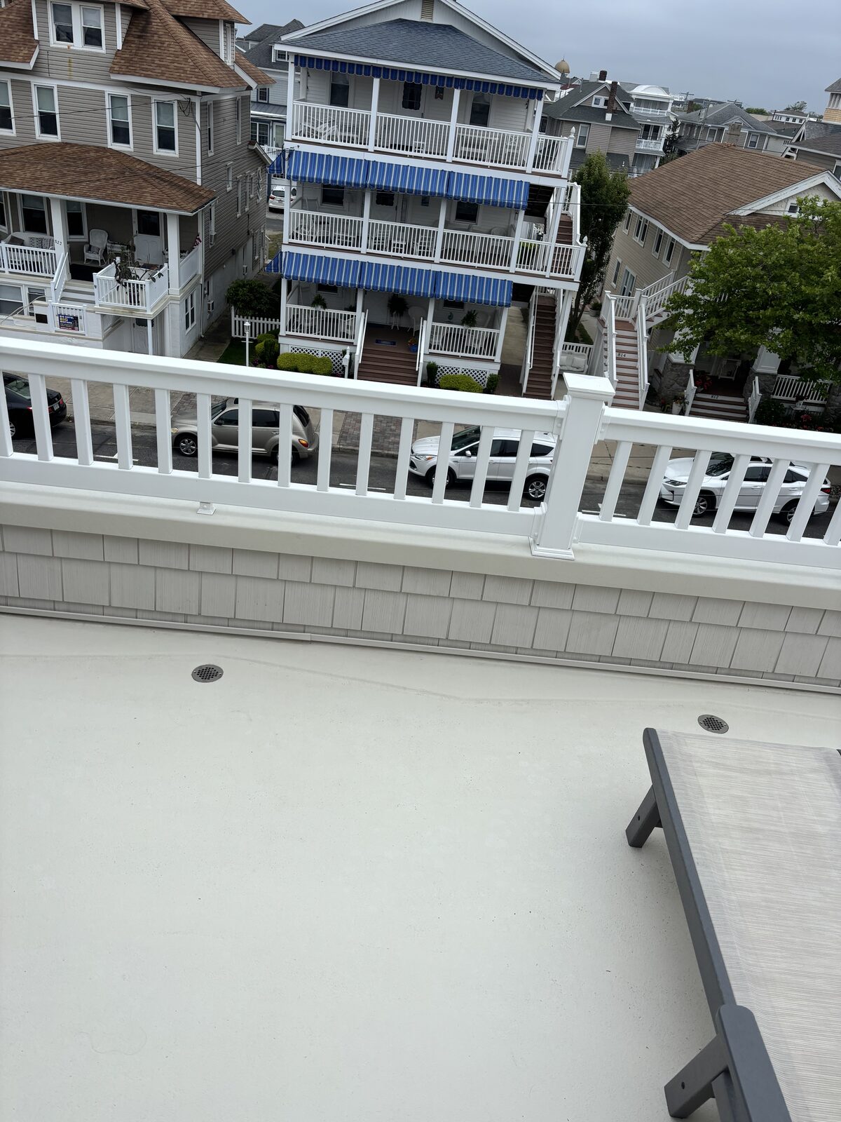 Pressure-washed deck view