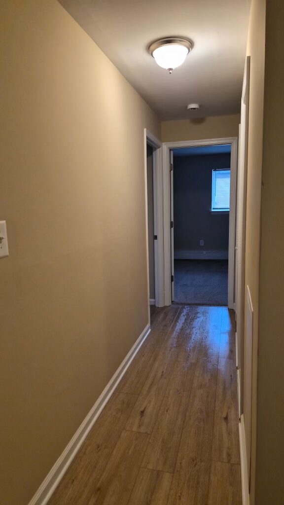 Hallway floors & baseboards
